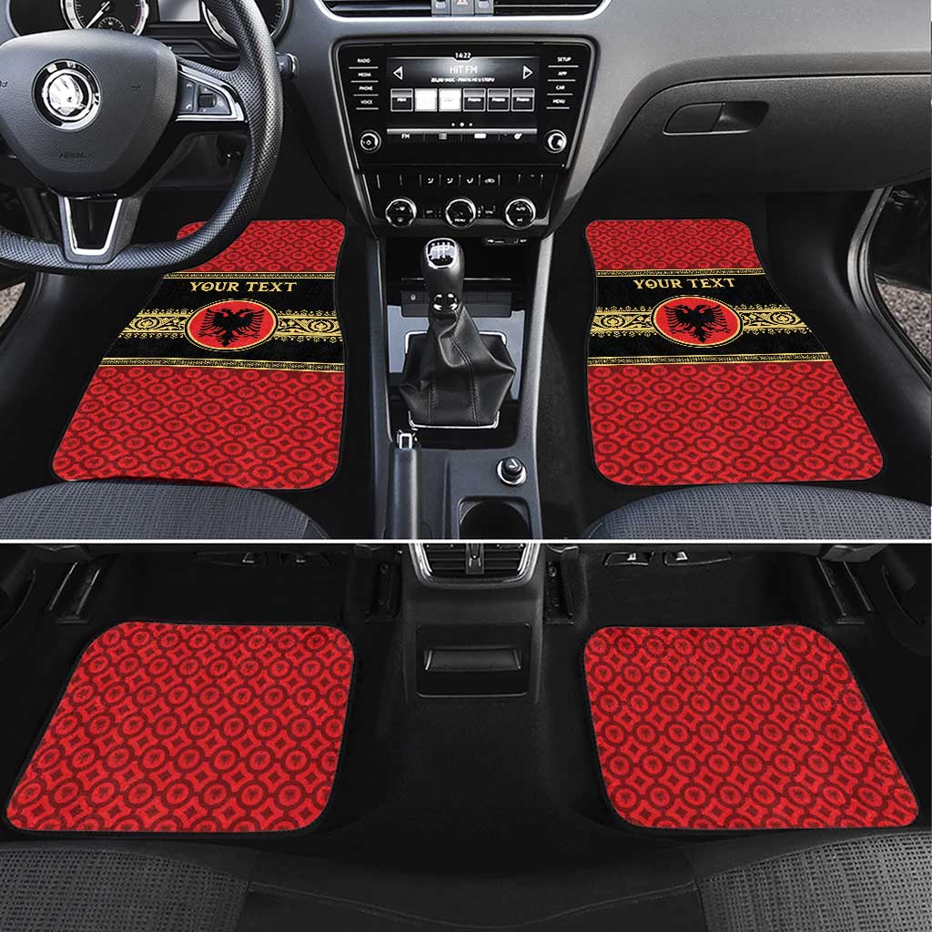 Personalized Albania Eagle Car Mats Red and Black Heritage - Wonder Print Shop