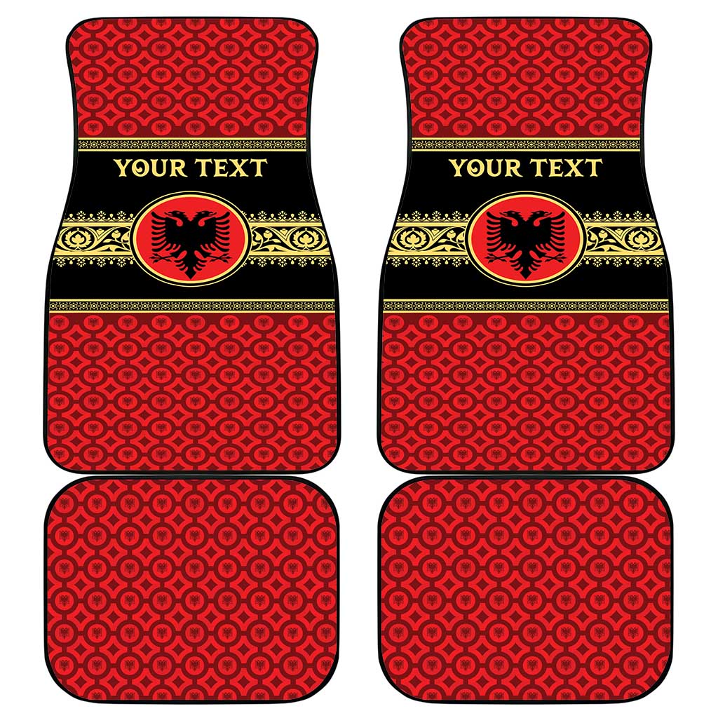 Personalized Albania Eagle Car Mats Red and Black Heritage - Wonder Print Shop