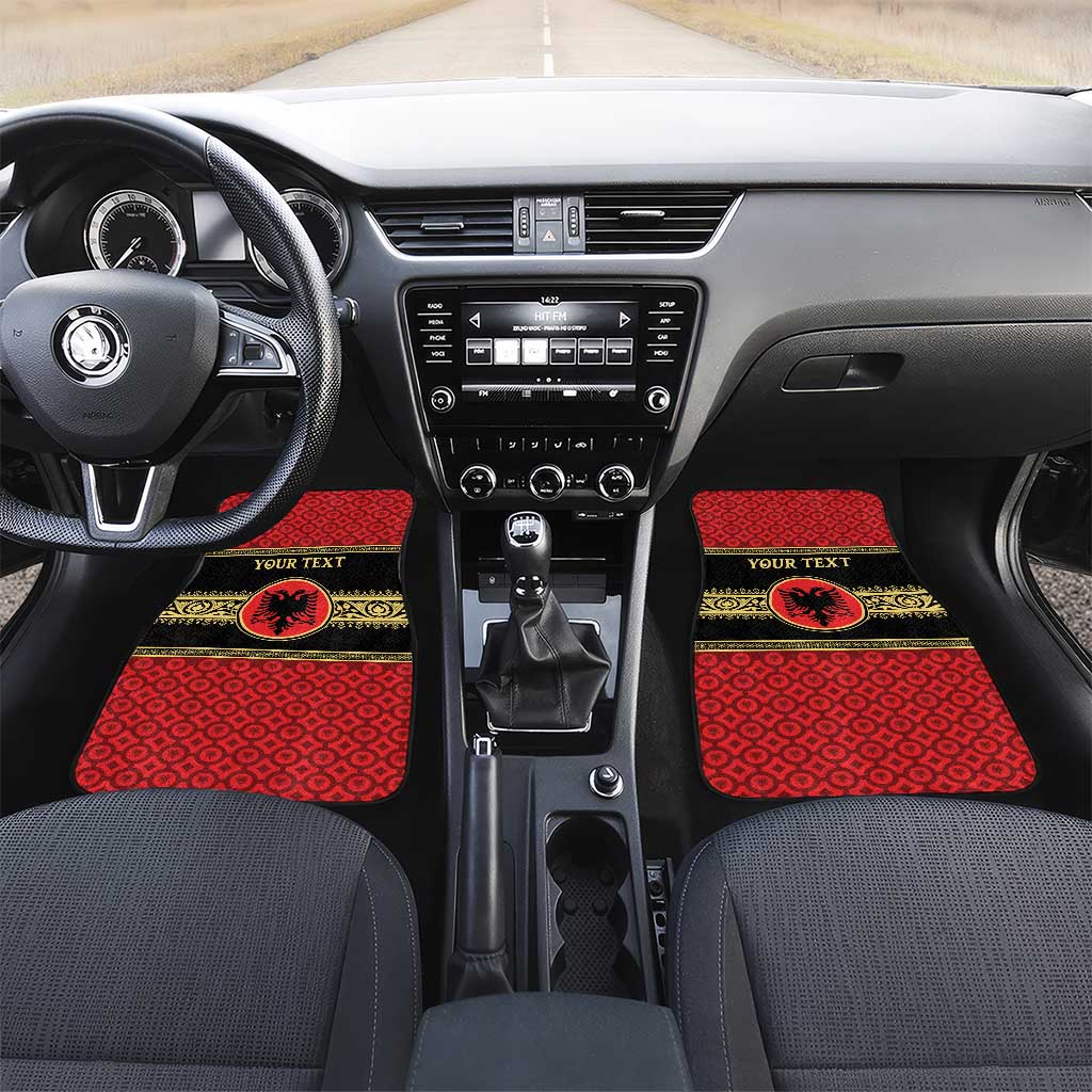 Personalized Albania Eagle Car Mats Red and Black Heritage - Wonder Print Shop
