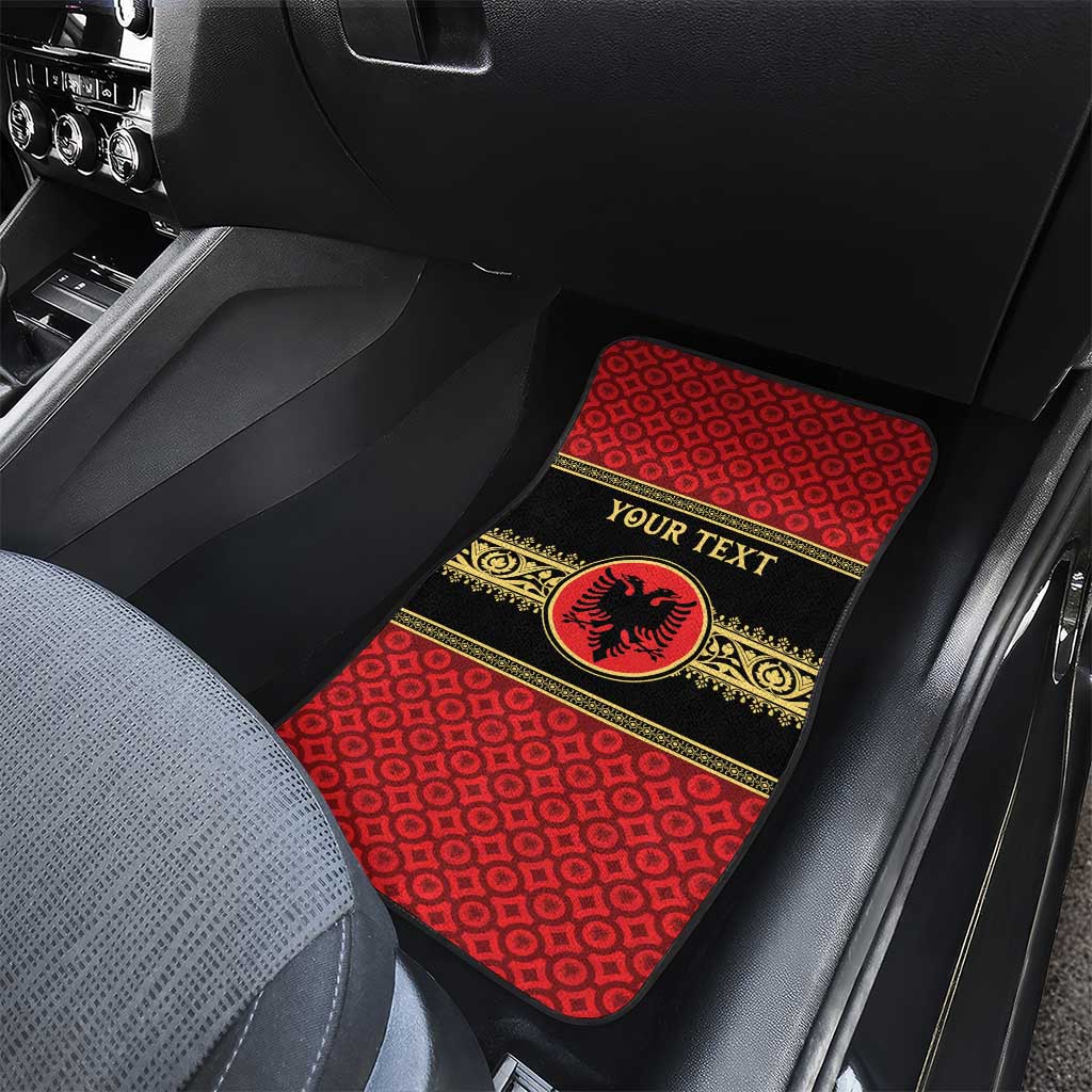 Personalized Albania Eagle Car Mats Red and Black Heritage - Wonder Print Shop