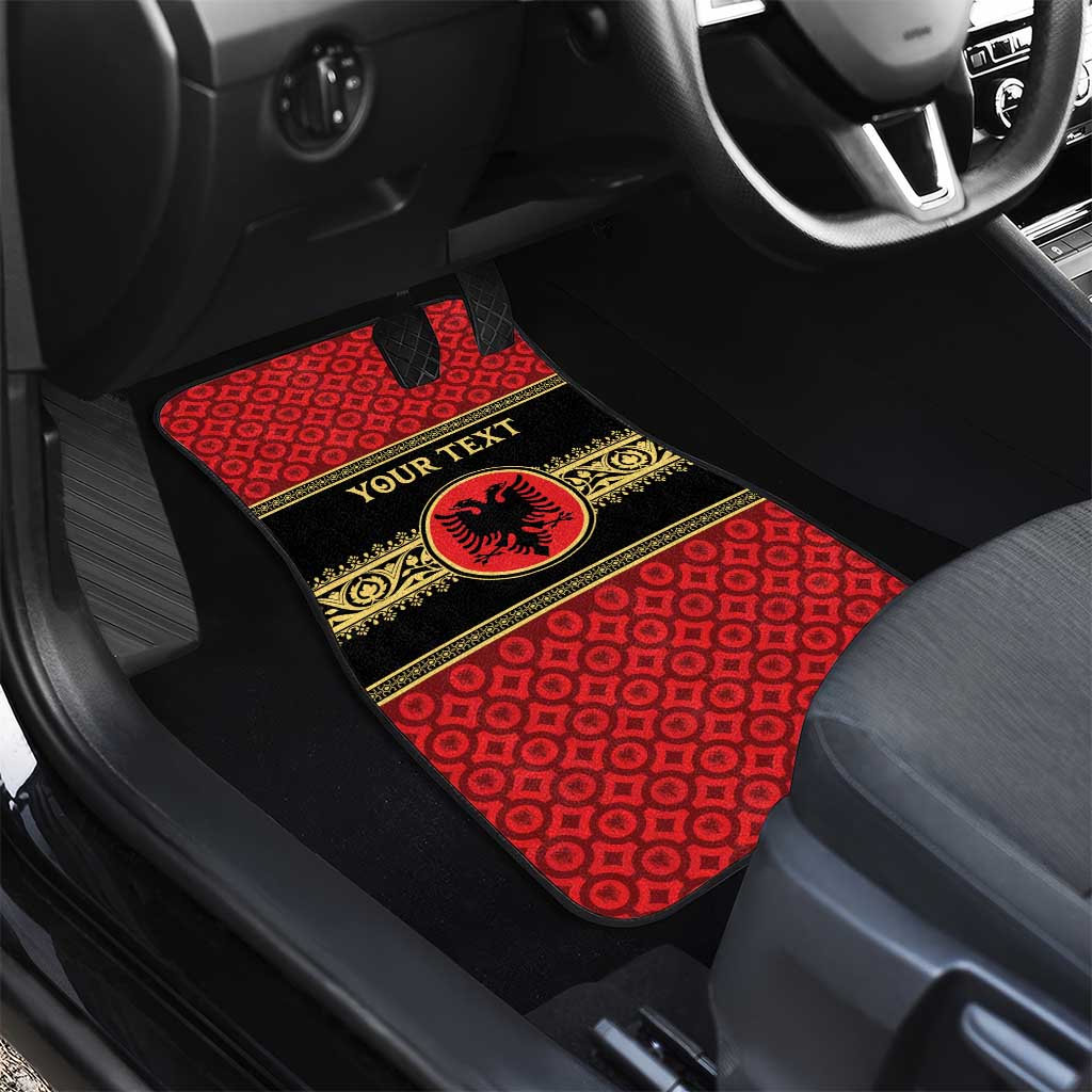 Personalized Albania Eagle Car Mats Red and Black Heritage - Wonder Print Shop