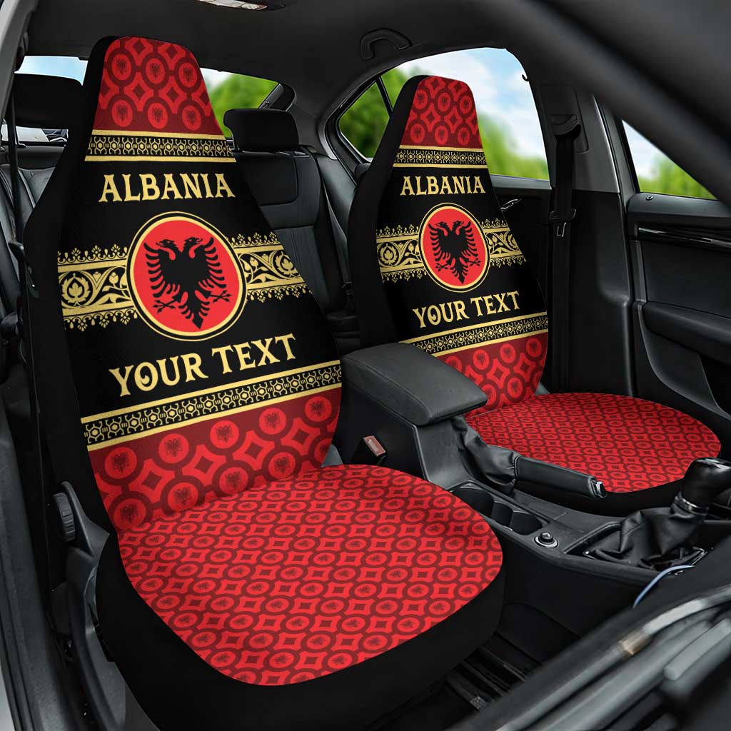 Personalized Albania Eagle Car Seat Cover Red and Black Heritage - Wonder Print Shop