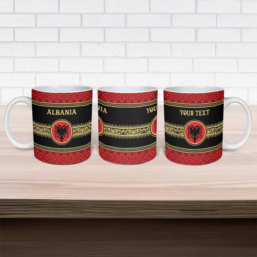 Personalized Albania Eagle Ceramic Mug Red and Black Heritage - Wonder Print Shop