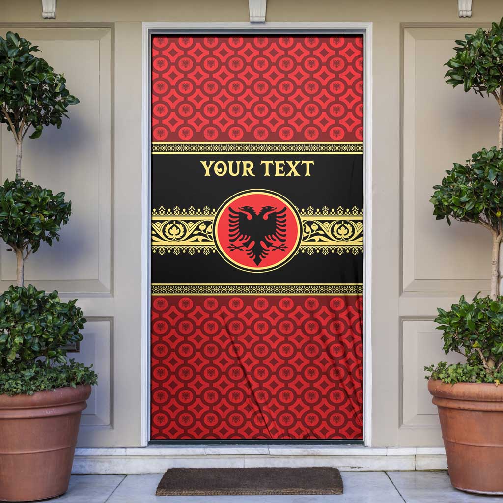 Personalized Albania Eagle Door Cover Red and Black Heritage - Wonder Print Shop