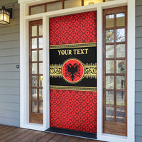 Personalized Albania Eagle Door Cover Red and Black Heritage - Wonder Print Shop