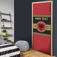 Personalized Albania Eagle Door Cover Red and Black Heritage - Wonder Print Shop