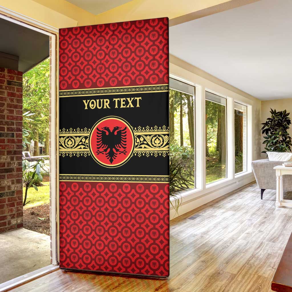 Personalized Albania Eagle Door Cover Red and Black Heritage - Wonder Print Shop