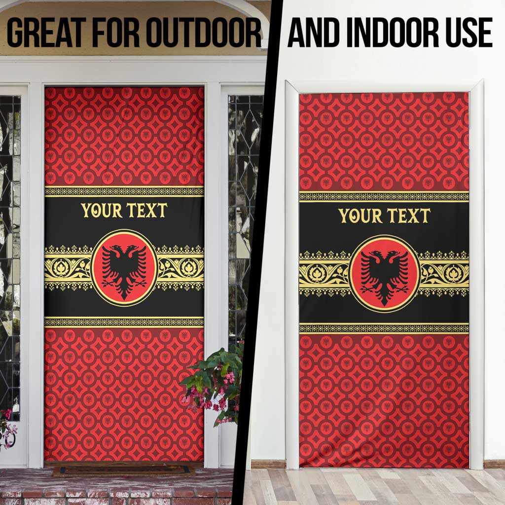 Personalized Albania Eagle Door Cover Red and Black Heritage - Wonder Print Shop