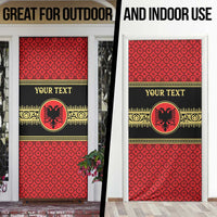 Personalized Albania Eagle Door Cover Red and Black Heritage - Wonder Print Shop