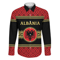 Personalized Albania Eagle Family Matching Long Sleeve Bodycon Dress and Hawaiian Shirt Red and Black Heritage - Wonder Print Shop
