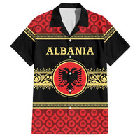 Personalized Albania Eagle Family Matching Off Shoulder Maxi Dress and Hawaiian Shirt Red and Black Heritage - Wonder Print Shop