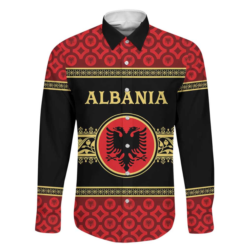 Personalized Albania Eagle Family Matching Off Shoulder Maxi Dress and Hawaiian Shirt Red and Black Heritage - Wonder Print Shop