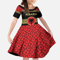 Personalized Albania Eagle Family Matching Summer Maxi Dress and Hawaiian Shirt Red and Black Heritage - Wonder Print Shop