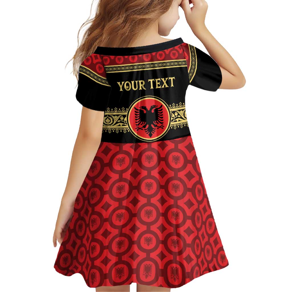 Personalized Albania Eagle Family Matching Tank Maxi Dress and Hawaiian Shirt Red and Black Heritage - Wonder Print Shop