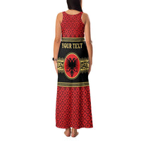 Personalized Albania Eagle Family Matching Tank Maxi Dress and Hawaiian Shirt Red and Black Heritage - Wonder Print Shop