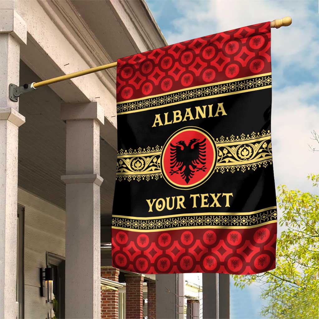 Personalized Albania Eagle Garden Flag Red and Black Heritage - Wonder Print Shop