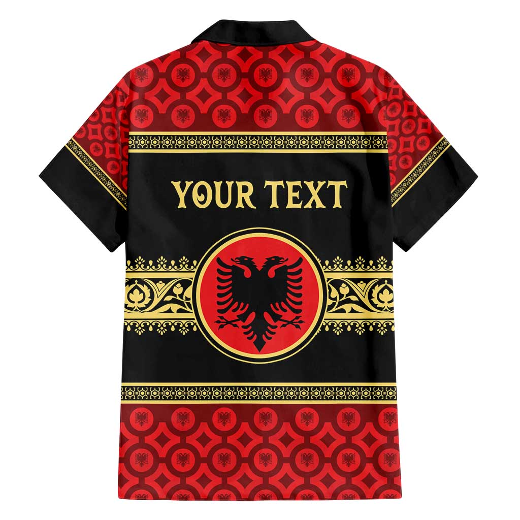 Personalized Albania Eagle Hawaiian Shirt Red and Black Heritage - Wonder Print Shop