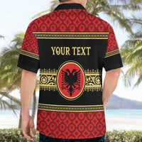 Personalized Albania Eagle Hawaiian Shirt Red and Black Heritage - Wonder Print Shop