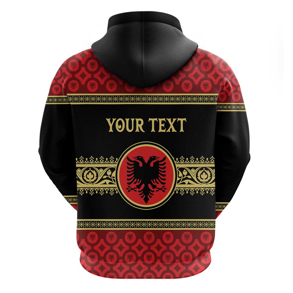 Personalized Albania Eagle Hoodie Red and Black Heritage - Wonder Print Shop