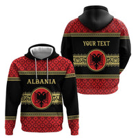 Personalized Albania Eagle Hoodie Red and Black Heritage - Wonder Print Shop