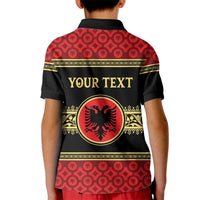 Personalized Albania Eagle Kid Polo Shirt Red and Black Heritage - Wonder Print Shop
