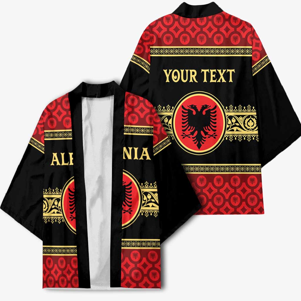 Personalized Albania Eagle Kimono Red and Black Heritage - Wonder Print Shop