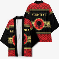 Personalized Albania Eagle Kimono Red and Black Heritage - Wonder Print Shop