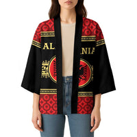 Personalized Albania Eagle Kimono Red and Black Heritage - Wonder Print Shop