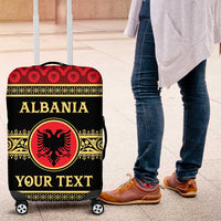 Personalized Albania Eagle Luggage Cover Red and Black Heritage - Wonder Print Shop