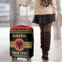 Personalized Albania Eagle Luggage Cover Red and Black Heritage - Wonder Print Shop