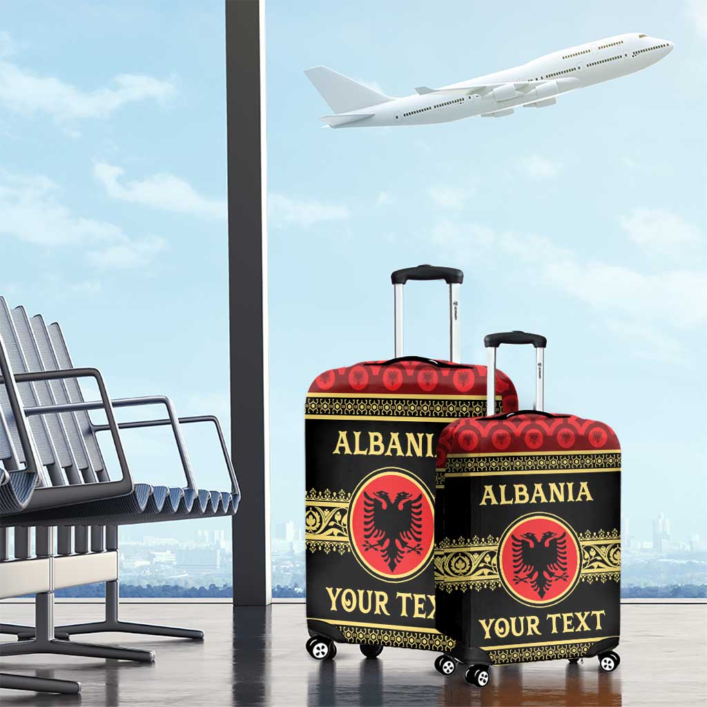 Personalized Albania Eagle Luggage Cover Red and Black Heritage - Wonder Print Shop