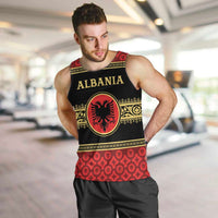 Personalized Albania Eagle Men Tank Top Red and Black Heritage - Wonder Print Shop