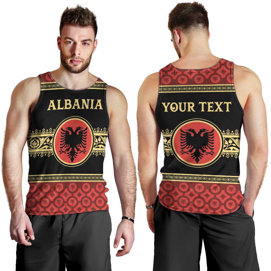 Personalized Albania Eagle Men Tank Top Red and Black Heritage - Wonder Print Shop