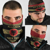 Personalized Albania Eagle Neck Gaiter Red and Black Heritage - Wonder Print Shop