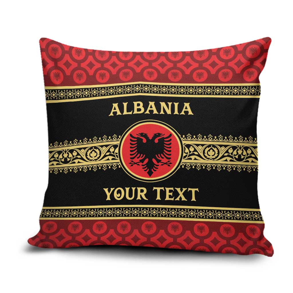 Personalized Albania Eagle Pillow Cover Red and Black Heritage - Wonder Print Shop