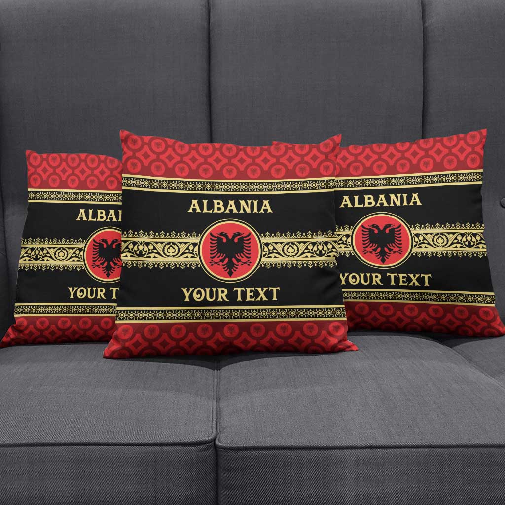 Personalized Albania Eagle Pillow Cover Red and Black Heritage - Wonder Print Shop
