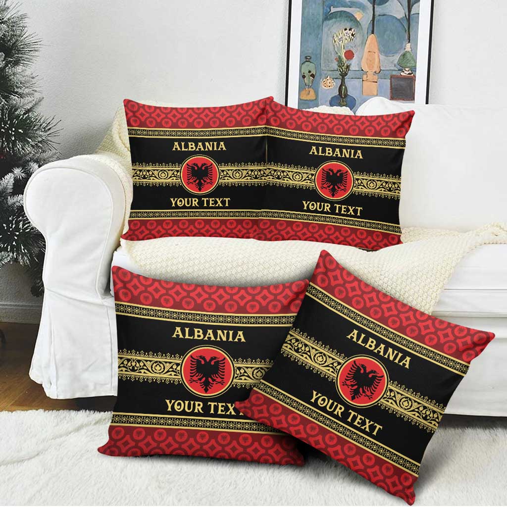 Personalized Albania Eagle Pillow Cover Red and Black Heritage - Wonder Print Shop