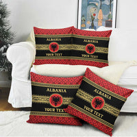Personalized Albania Eagle Pillow Cover Red and Black Heritage - Wonder Print Shop