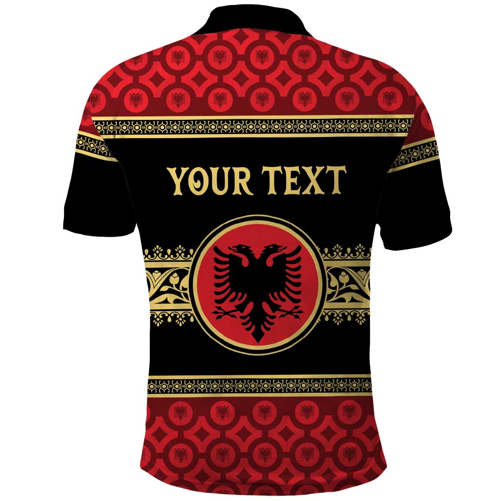 Personalized Albania Eagle Polo Shirt Red and Black Heritage - Wonder Print Shop