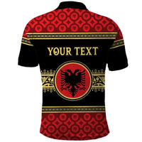 Personalized Albania Eagle Polo Shirt Red and Black Heritage - Wonder Print Shop