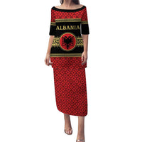 Personalized Albania Eagle Puletasi Red and Black Heritage - Wonder Print Shop