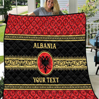 Personalized Albania Eagle Quilt Red and Black Heritage - Wonder Print Shop