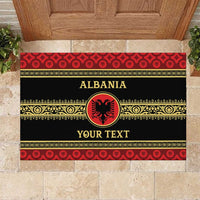 Personalized Albania Eagle Rubber Doormat Red and Black Heritage - Wonder Print Shop