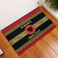 Personalized Albania Eagle Rubber Doormat Red and Black Heritage - Wonder Print Shop
