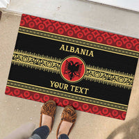 Personalized Albania Eagle Rubber Doormat Red and Black Heritage - Wonder Print Shop