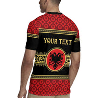 Personalized Albania Eagle Rugby Jersey Red and Black Heritage - Wonder Print Shop