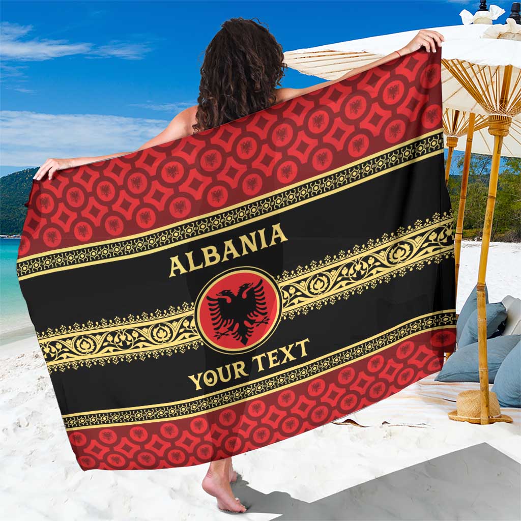 Personalized Albania Eagle Sarong Red and Black Heritage - Wonder Print Shop