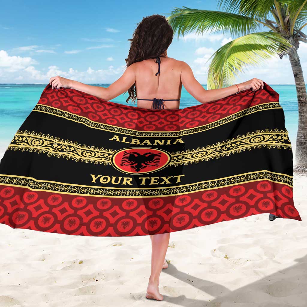 Personalized Albania Eagle Sarong Red and Black Heritage - Wonder Print Shop