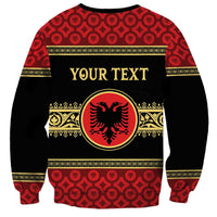 Personalized Albania Eagle Sweatshirt Red and Black Heritage - Wonder Print Shop