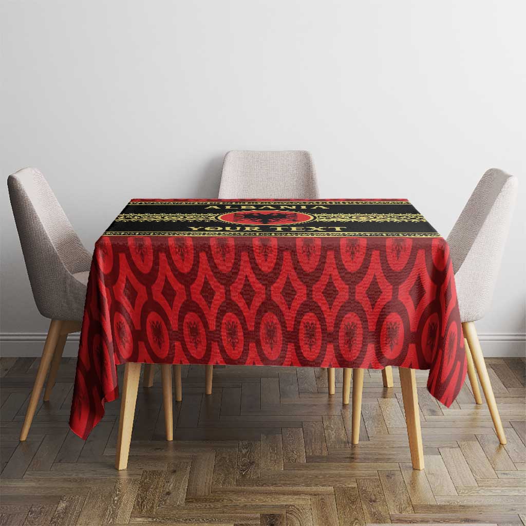 Personalized Albania Eagle Tablecloth Red and Black Heritage - Wonder Print Shop